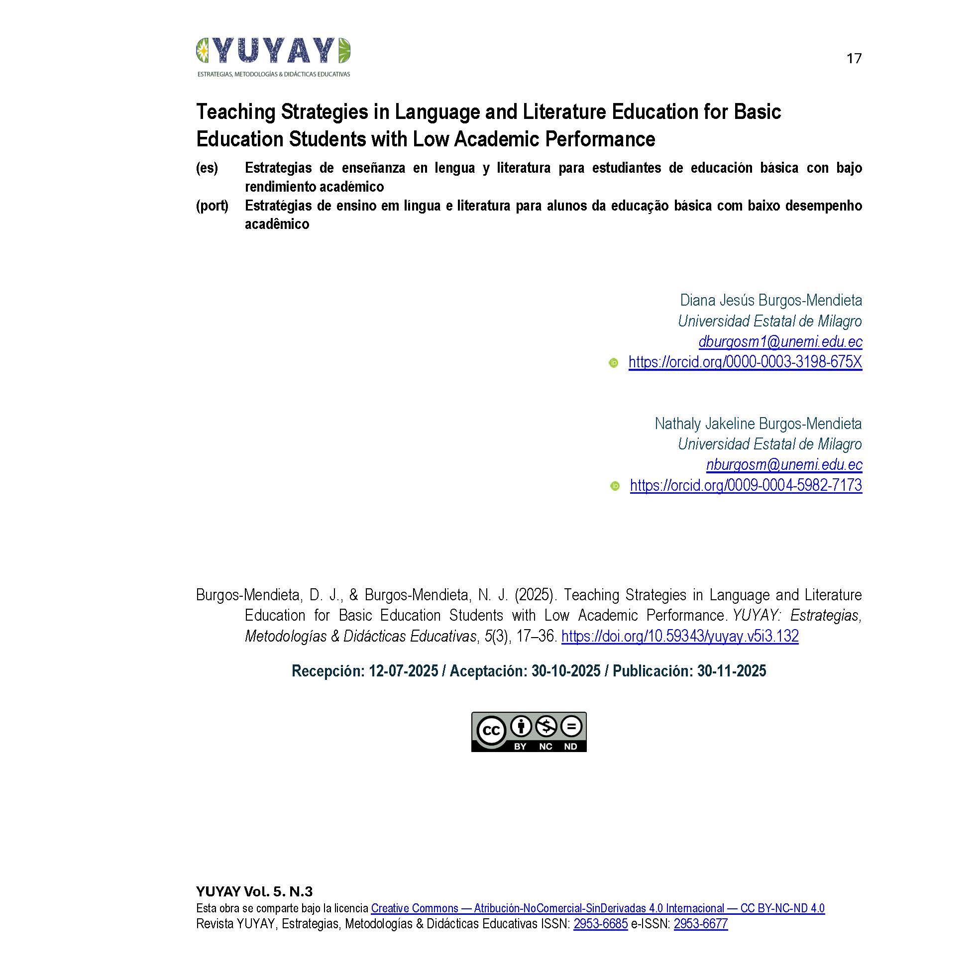 Teaching Strategies in Language andLiterature Education for Basic EducationStudents with Low AcademicPerformance