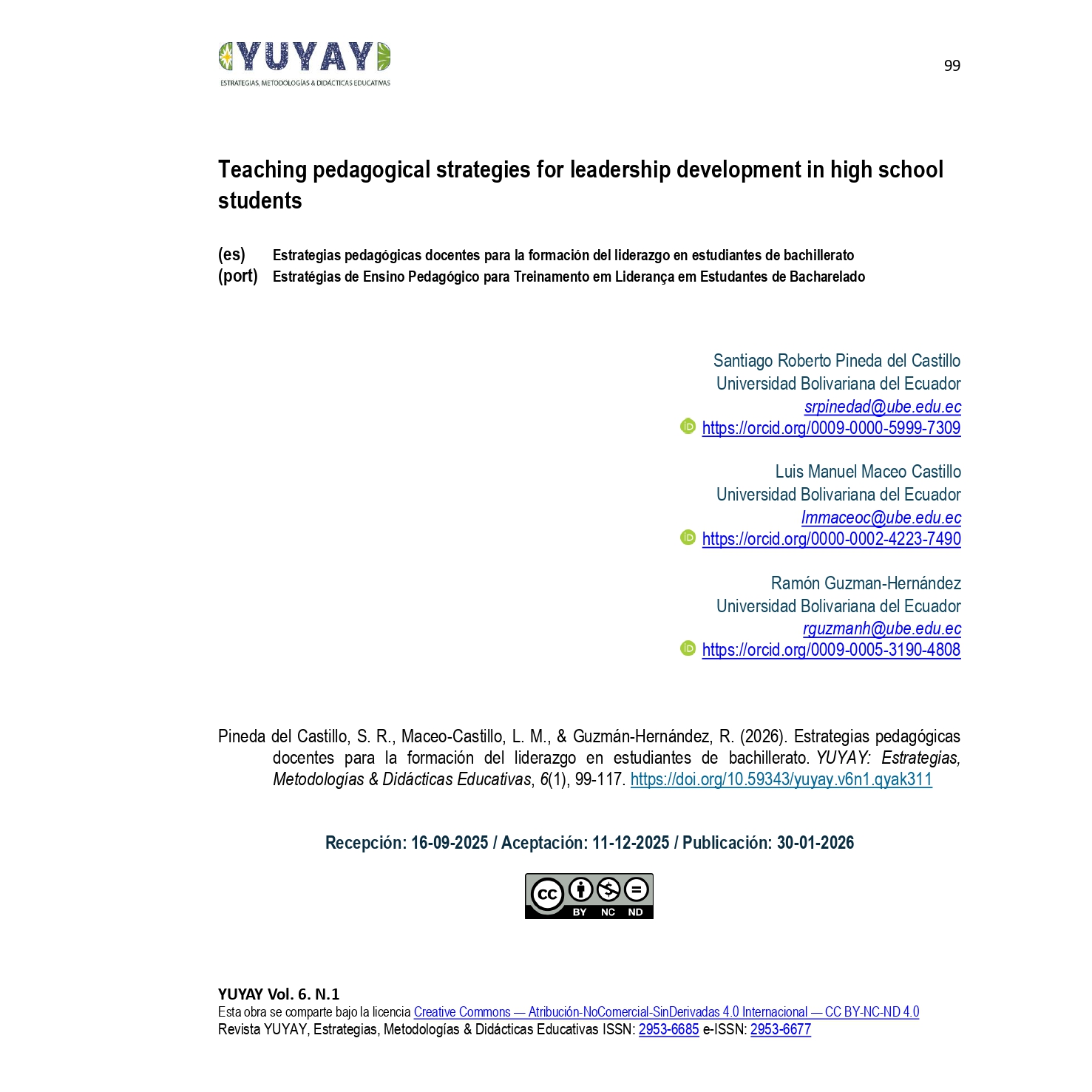 Teaching pedagogical strategies for leadership development in high schoolstudents